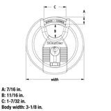 Master Lock 3-1/8 in. W Stainless Steel 4-Pin Cylinder Disk Padlock