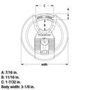 Master Lock 3-1/8 in. W Stainless Steel 4-Pin Cylinder Disk Padlock