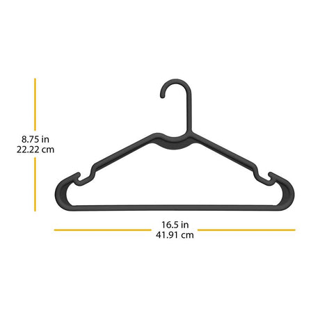 Whitmor Plastic Black Hanger 3 pk