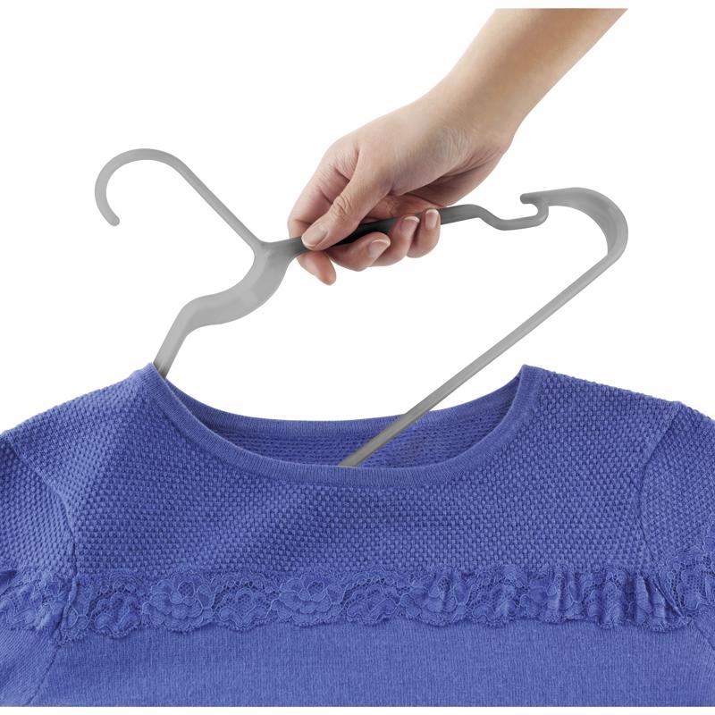 Whitmor Plastic Gray Hanger 10 pk
