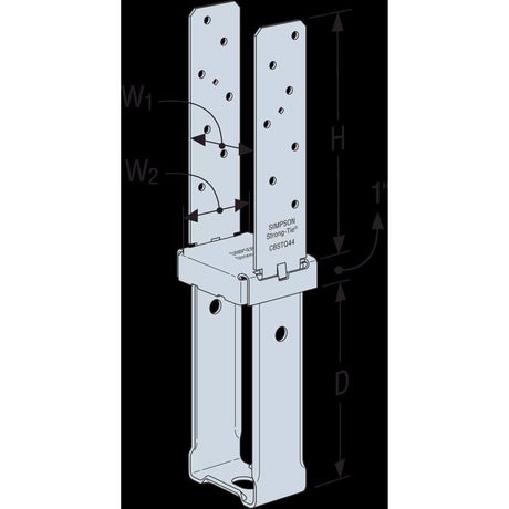 Simpson Strong-Tie 16.6 in. H X 3.56 in. W Galvanized Steel Column Base