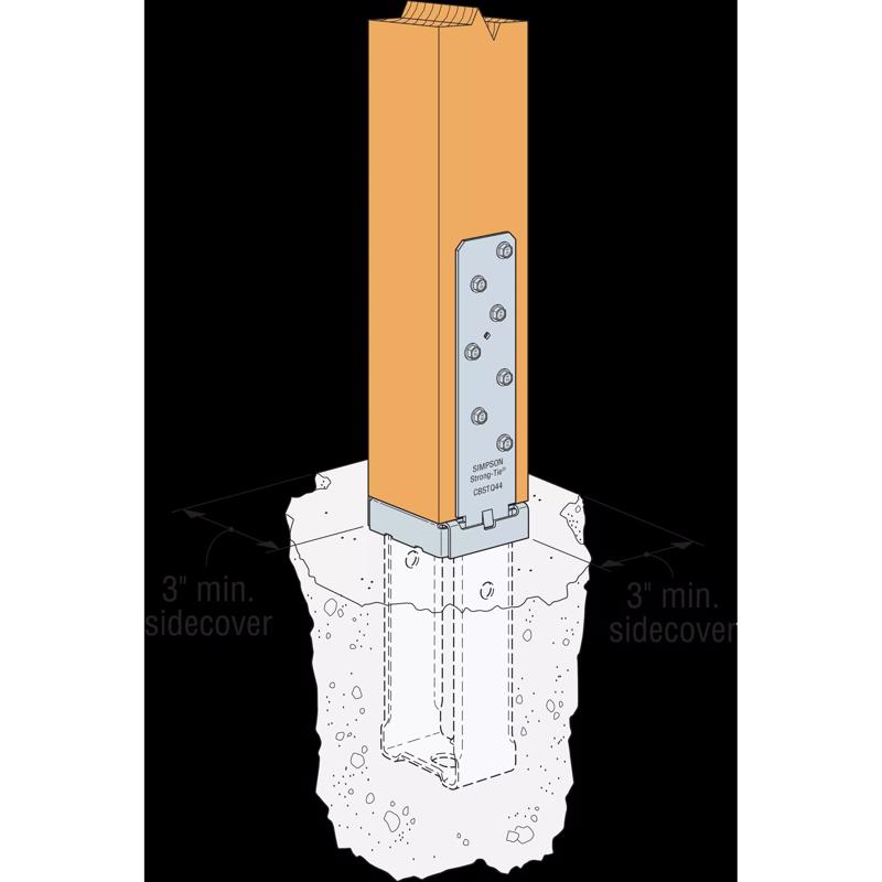 Simpson Strong-Tie 16.6 in. H X 3.56 in. W Galvanized Steel Column Base