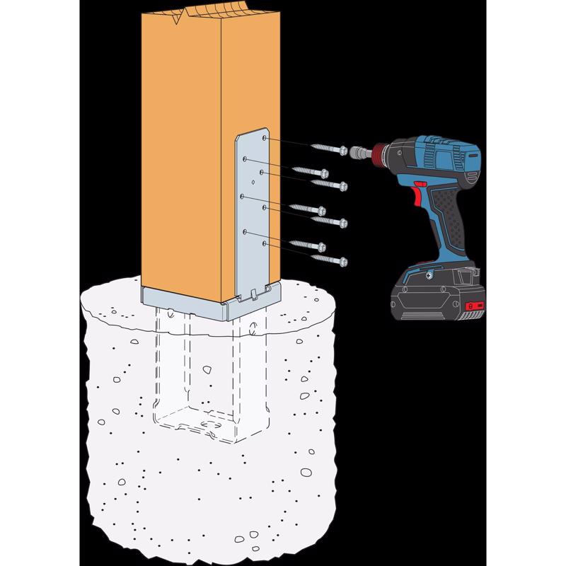 Simpson Strong-Tie 16.6 in. H X 3.56 in. W Galvanized Steel Column Base