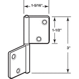 Prime-Line 3 in. L Brass-Plated Door Hinge 2 pk