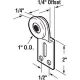 Prime-Line 1 in. D X 1/4 in. L Mill Nylon/Steel Wardrobe Door Roller Assembly 2 pk