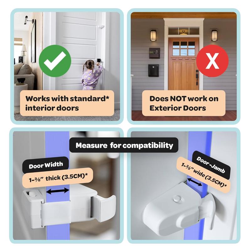 SnapPower HugLock White ABS/TPR Door Lock 1 pk