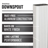 Amerimax 2 in. H X 3 in. W X 48 in. L White Aluminum Rectangular Downspout
