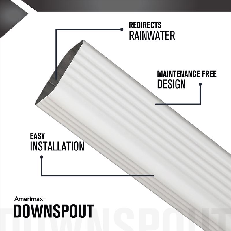 Amerimax 2 in. H X 3 in. W X 48 in. L White Aluminum Rectangular Downspout