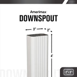 Amerimax 2 in. H X 3 in. W X 48 in. L White Aluminum Rectangular Downspout