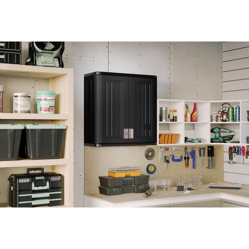 Suncast Cabinet 30.25 in. H X 30 in. W X 12 in. D Black Resin Wall Cabinet