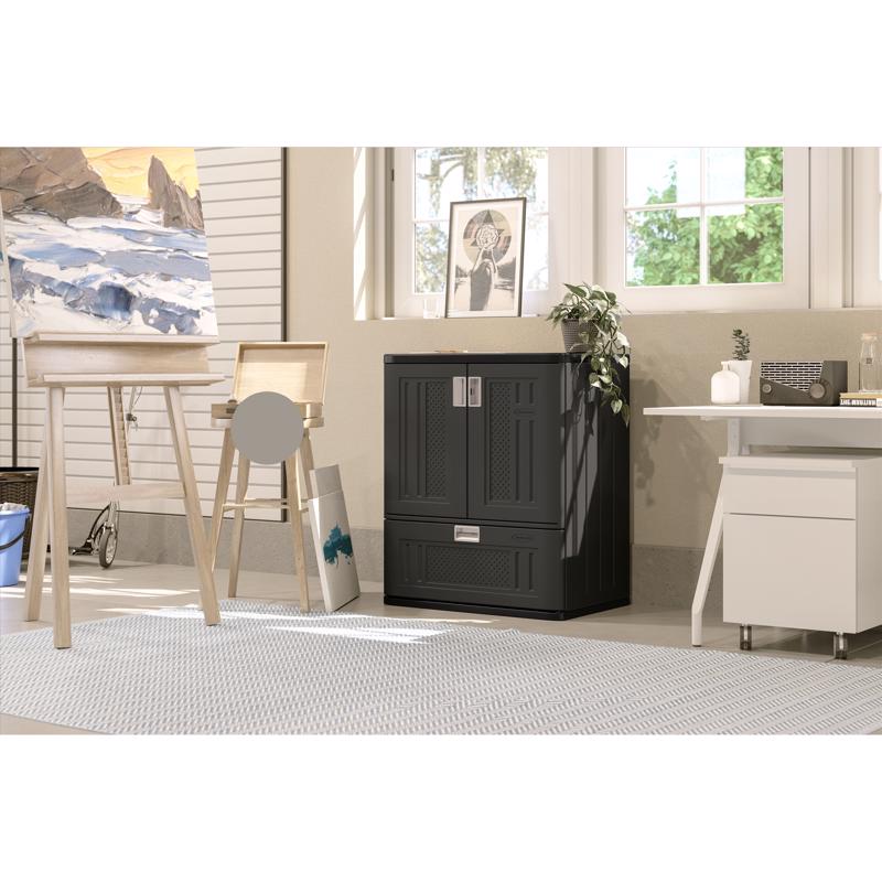 Suncast Cabinet 36 in. H X 30 in. W X 20.0 in. D Black Resin Cabinet