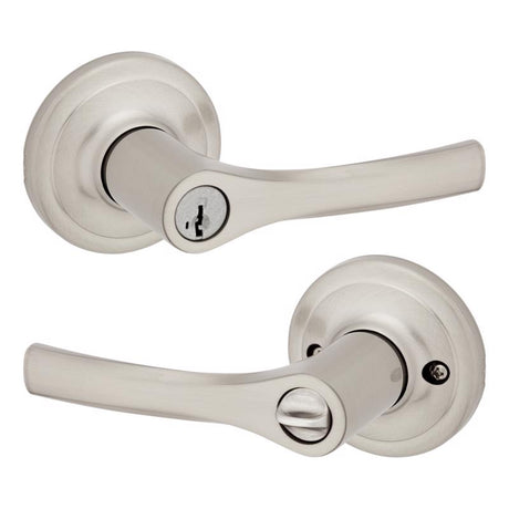 Kwikset Henley Satin Nickel Entry Lockset KW1 1-3/4 in.