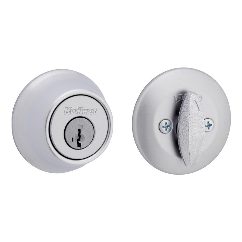 Kwikset Brushed Chrome Metal Deadbolt
