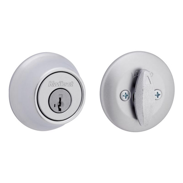 Kwikset Brushed Chrome Metal Deadbolt