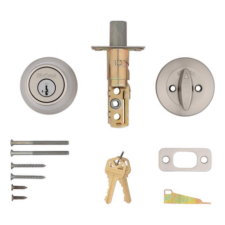 Kwikset Satin Nickel Metal Single Cylinder Deadbolt