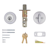Kwikset Satin Chrome Metal Single Cylinder Deadbolt