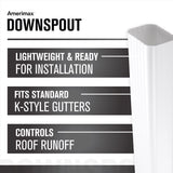 Amerimax 2.25 in. H X 3.25 in. W X 48 in. L White Vinyl Rectangular Downspout