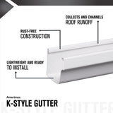 Amerimax 3.38 in. H X 4.4 in. W X 48 in. L White Vinyl K Gutter