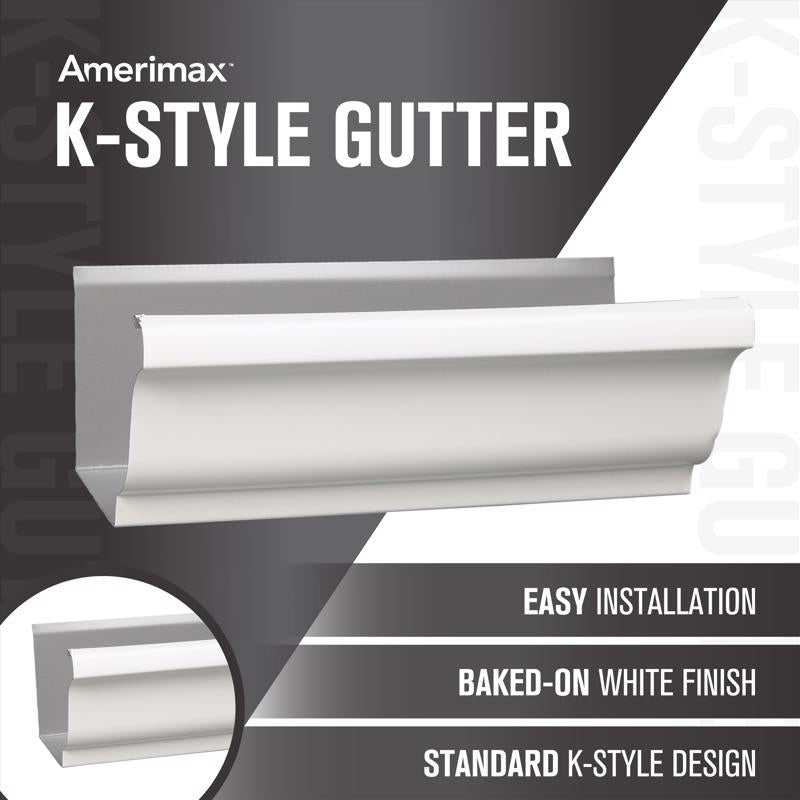 Amerimax 3.5 in. H X 5 in. W X 48 in. L White Aluminum K Box Gutter