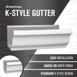 Amerimax 3.5 in. H X 5 in. W X 48 in. L White Aluminum K Box Gutter