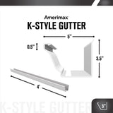 Amerimax 3.5 in. H X 5 in. W X 48 in. L White Aluminum K Box Gutter