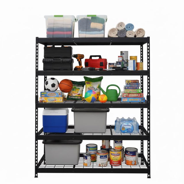 Ar Shelving HD Metal 72 in. H X 48 in. W X 24 in. D Steel 5-Tier Shelving Unit