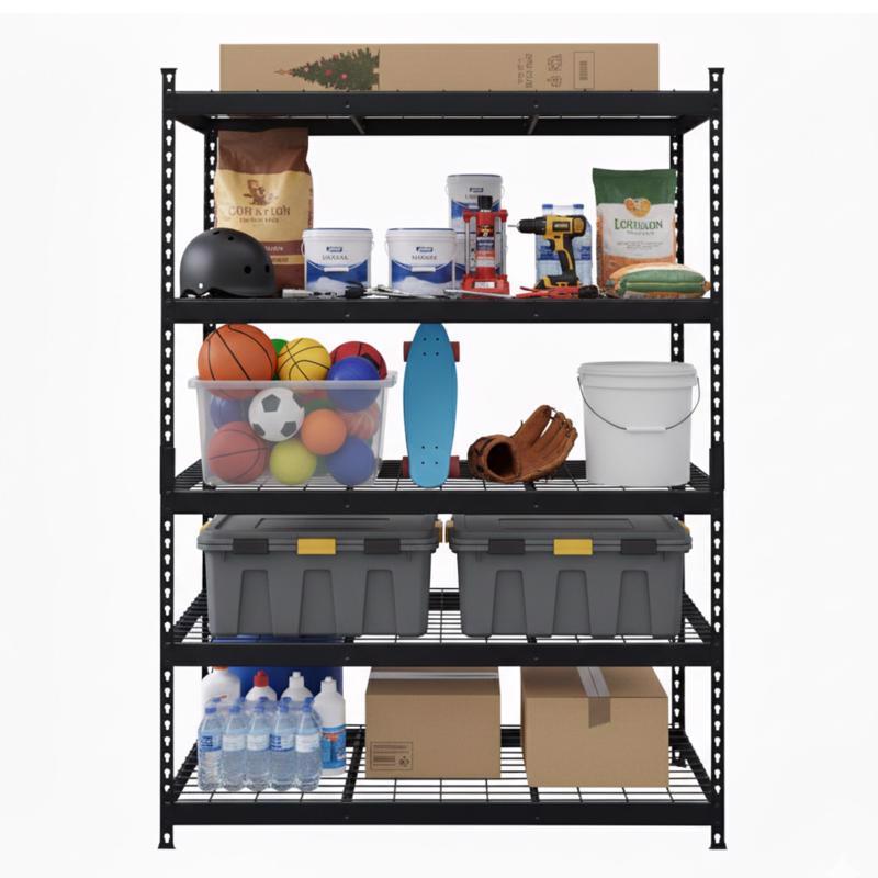 Ar Shelving HD Metal 72 in. H X 48 in. W X 24 in. D Steel 5-Tier Shelving Unit