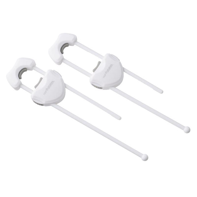 Toodleroo North States White Plastic Cabinet Locks 2 pk