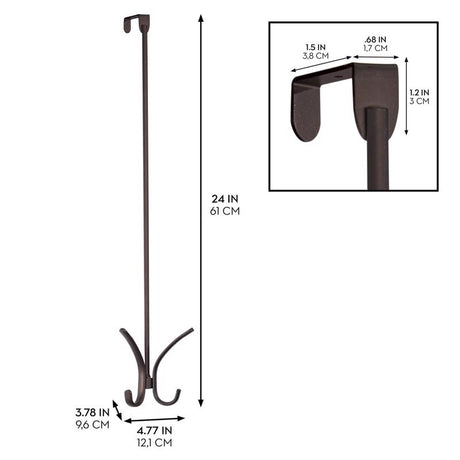 iDesign 2.5 in. H X 7.2 in. W X 25.75 in. L Steel Over The Door Hanger Holder