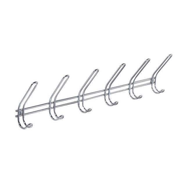 iDesign WM Hook 15.25 in. L Chrome Silver Steel Hook Rack 1 pk