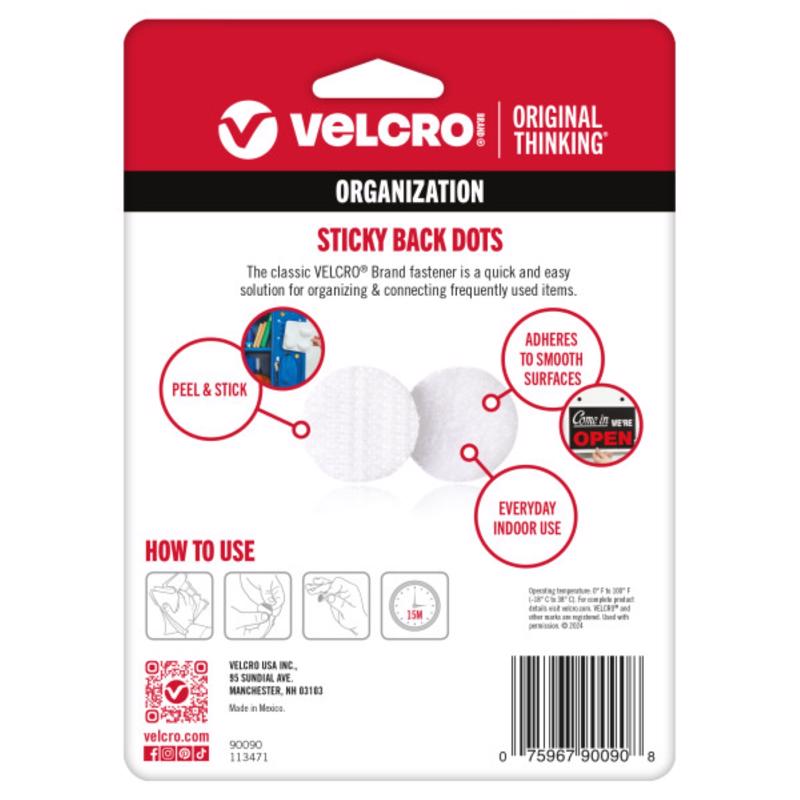 VELCRO Brand Small Nylon Hook and Loop Fastener 5/8  L 75 pk