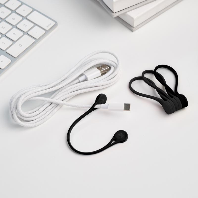Wrap-It MagnaTies 0.33 in. L Black Silicone Cord Organizer