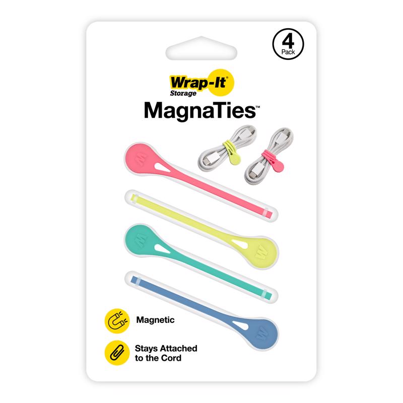 Wrap-It MagnaTies 6.25 in. L Assorted Silicone Cord Organizer
