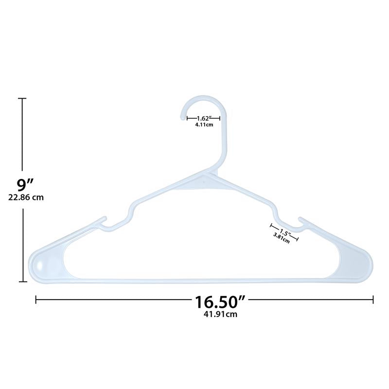 ClosetSelect Plastic White Hanger 10 pk
