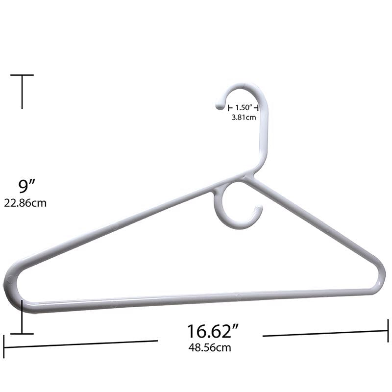 ClosetSelect Plastic White Heavy Duty Clothes Hangers 3 pk