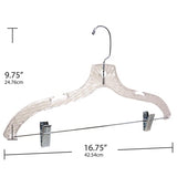 ClosetSelect Plastic Clear Suit Hanger with Clips 1 pk