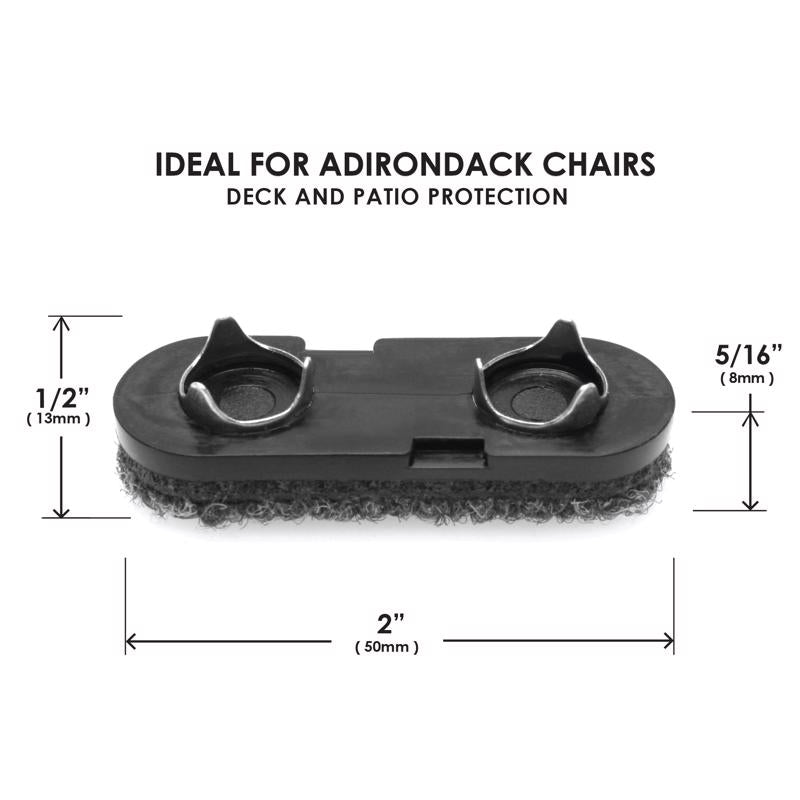 Slipstick Gorilla Outdoor Gray Tap-On Marine Grade Berber Chair Glide 8 pk