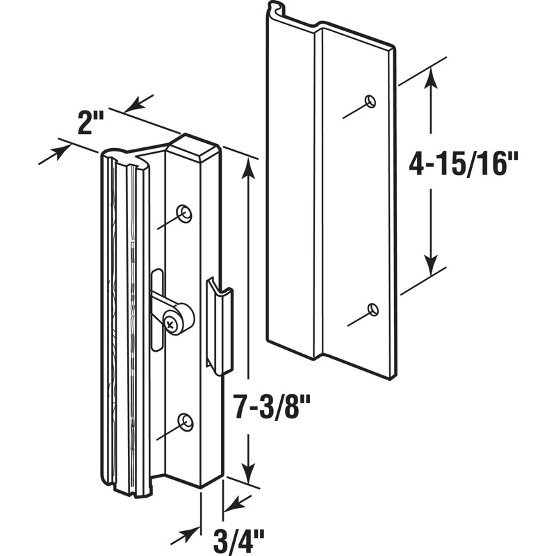 Prime-Line Anodized Aluminum Outdoor Patio Door Handle Set