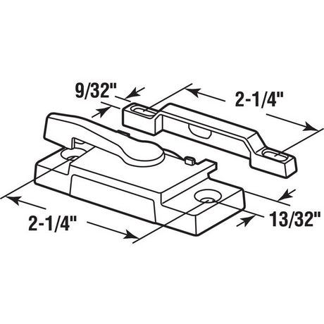 Prime-Line Plastic Keyed Window Sash Lock 1 pk