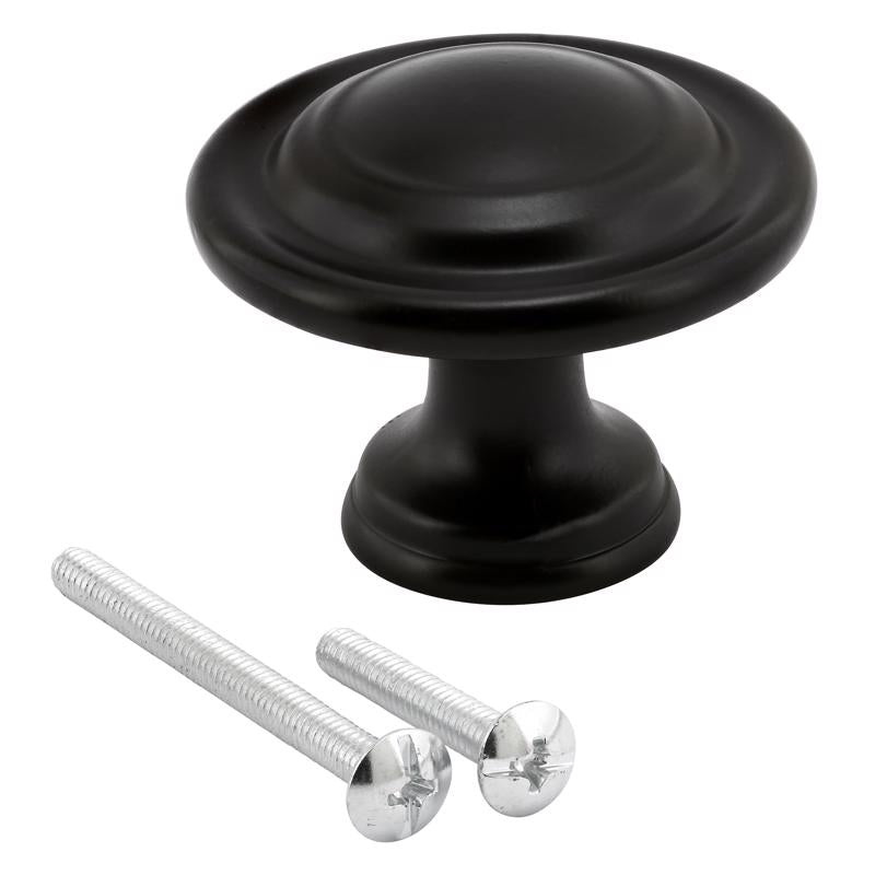 Prime-Line 1-11/16 in. D X 1-3/8 in. L Black Metal Bi-Fold Door Knob 1 pc
