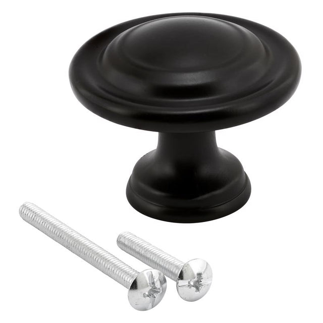 Prime-Line 1-11/16 in. D X 1-3/8 in. L Black Metal Bi-Fold Door Knob 1 pc