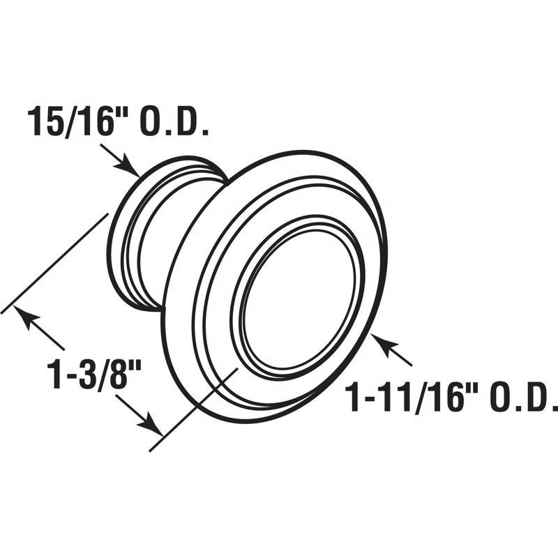 Prime-Line 1-11/16 in. D X 1-3/8 in. L Black Metal Bi-Fold Door Knob 1 pc
