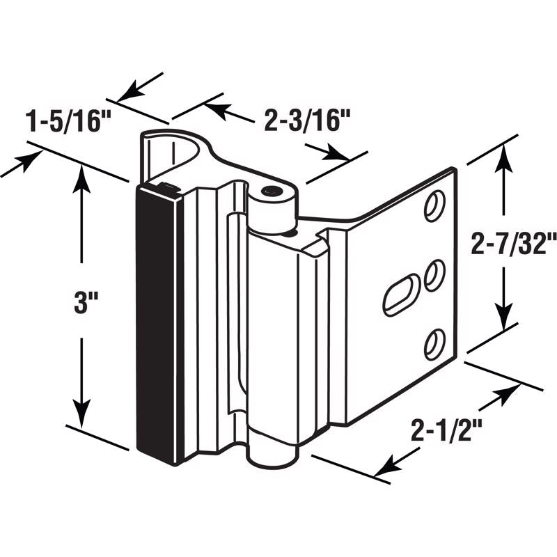 Prime-Line Aluminum Door Holder Kit 1 pc