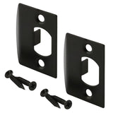 Prime-Line 2.25 in. H X 3.75 in. L Black Steel Latch Strike Plate