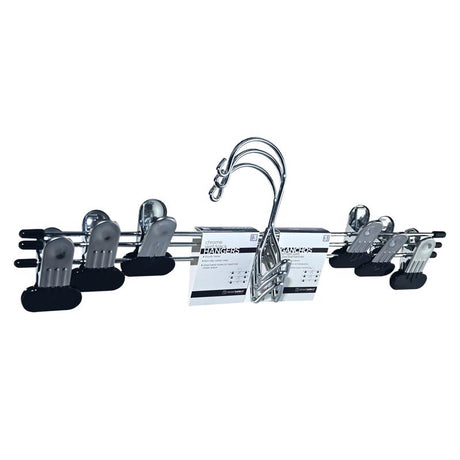 ClosetSelect Metal Silver Skirt/Slack Hanger 3 pk