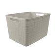Curver Large 18 L Beige Woven Basket 9.1 in. H X 14.2 in. W X 11 in. D Stackable