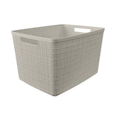 Curver Large 18 L Beige Woven Basket 9.1 in. H X 14.2 in. W X 11 in. D Stackable