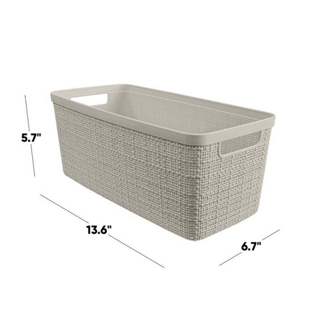 Curver Slim 6.8 L Beige Woven Basket 5.7 in. H X 13.6 in. W X 6.7 in. D Stackable