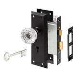 Prime-Line Matte Black Deadbolt and Passage Door Knob 1.75 in.
