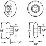 Prime-Line 7/8 in. D X 1 in. L White Nylon/Steel Shower Door Roller 4 pk